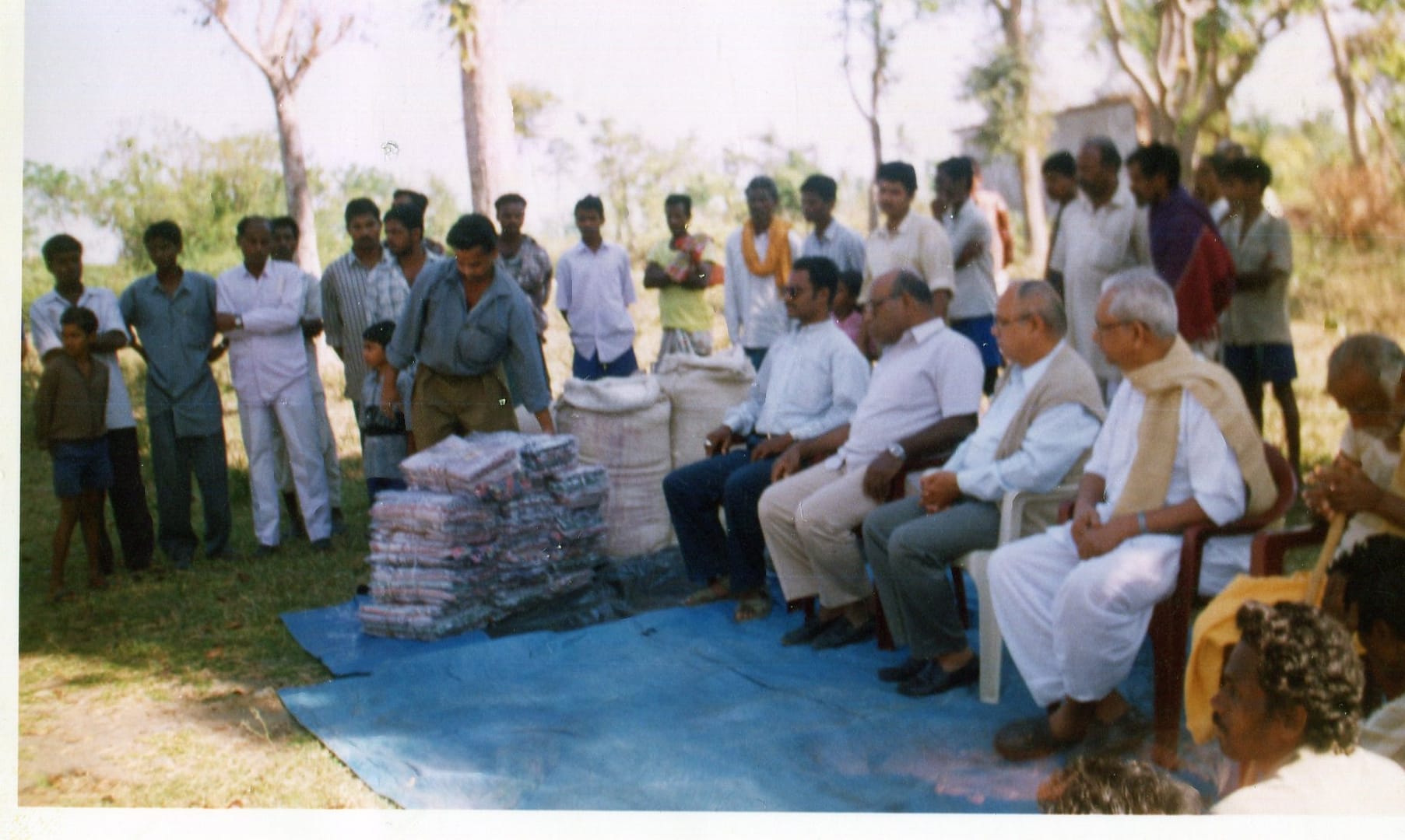 Blanket and Food distribution Dec,1999 after cyclone in Ganjam area